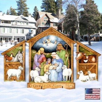 by Susan Winget Holly Family Nativity Outdoor, Wall and Lawn Decor, Set of 3