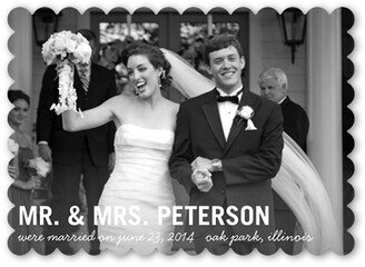 Wedding Announcements: One Big Moment Wedding Announcement, White, Pearl Shimmer Cardstock, Scallop