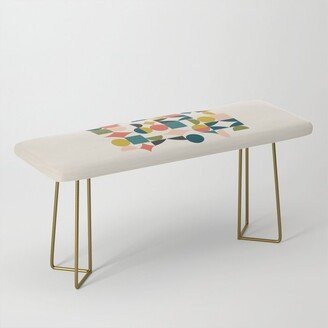 Mid Century Modern Abstract Colorful Shapes Funky Cool Minimalist Pattern Benches