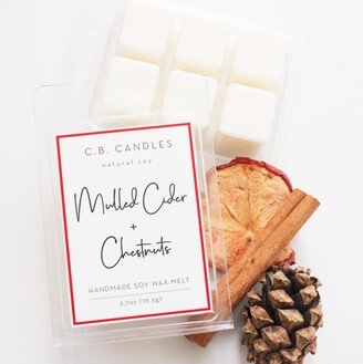 Mulled Cider & Chestnuts Wax Melt, 100% Soy Wax, Handmade, Winter/Christmas Scent, Essential Oil, Eco-Friendly, 2.7 Oz