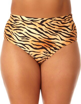 Salt + Cove Juniors' Plus Printed High-Waist Swim Bottoms, Created for Macy's