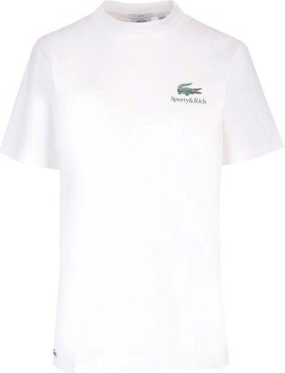 X Lacoste Logo Printed Crewneck T-Shirt