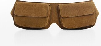 Women's Double Pocket Leather Fanny Pack