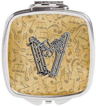 CJ2004-WSCM Letter W Musical Instrument Alphabet Compact Mirror