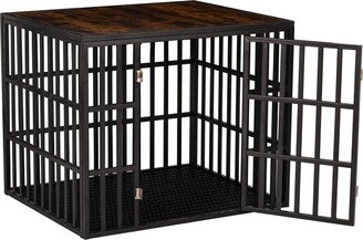 EDWINRAYLLC Furniture Style Dog Cage Large Indoor Dog Cage Coffee Table Pet Playpen Metal Dog Fence with Cover