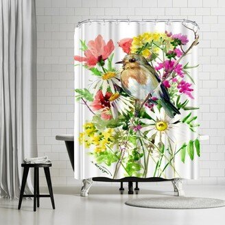 71 x 74 Shower Curtain, Robin In Summer by Suren Nersisyan