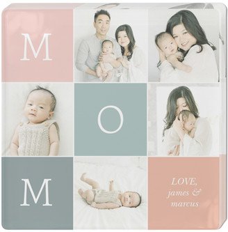 Magnets: Modern Mom Block Collage Acrylic Magnet, 3X3, Pink