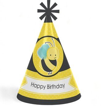 Big Dot Of Happiness Honey Bee - Cone Happy Birthday Party Hats - Set of 8 (Standard Size)