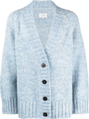 chunky-knit V-neck cardigan-AA