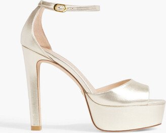 Disco metallic leather platform sandals