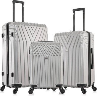 Vasty Lightweight Hardside Checked Spinner Luggage Set 3pc