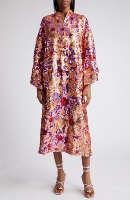 Retro Floral Sequin Caftan