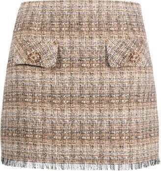 Frayed Tweed Miniskirt