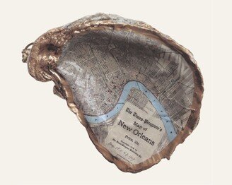 New Orleans Map Ring Dish Oyster Vintage Of Orleans, Louisiana, Times Picayune, Bowl