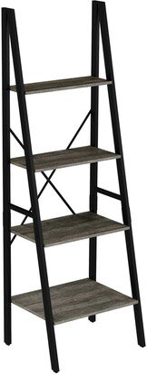 4-Tiered Freestanding Leaning Look Ladder Bookshelf