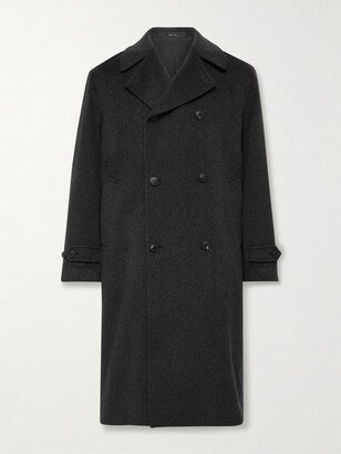 Saman Amel Double-Breasted Brushed-Cashmere Overcoat