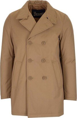 Padded Twill Double-Breasted Coat