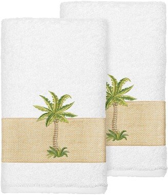 Colton Embellished Hand Towel - Set of 2 - White