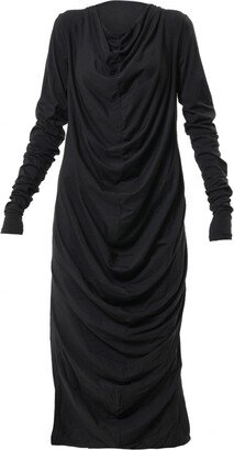 Metamorphoza Long Sleeve Black Dress With Side Slits