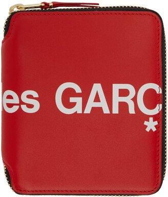 COMME des GARÇONS WALLETS Red Huge Logo Zip Around Wallet