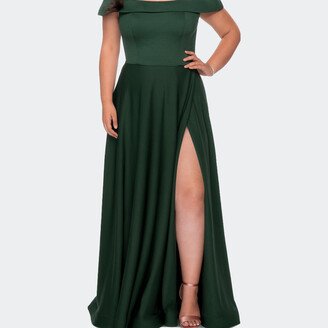 Off The Shoulder Plus Size Dress With Leg Slit