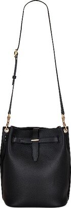 Leather Bucket Bag in Black