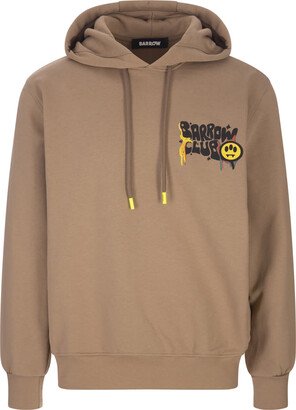 Burnt Sand Hoodie With Clud Print