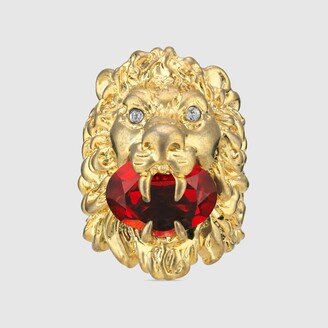 Lion head ring with crystal-AD