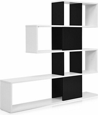 5-Tier Bookshelf Corner Ladder Bookcase with Storage Rack - 47 x 8 x 43