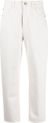 Mid-Rise Cotton Cropped Trousers