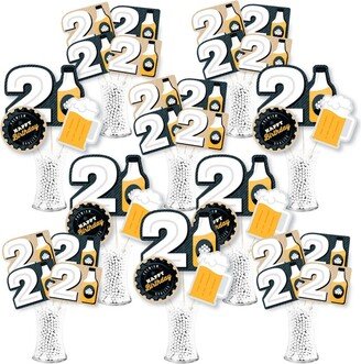 Big Dot Of Happiness Cheers & Beers to 21 Years - Centerpiece Sticks Showstopper Table Toppers 35 Pc