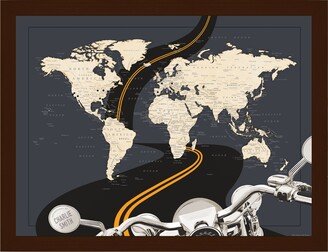 Personalized Motorcycle World Push Pin Travel Map, Rider Gift