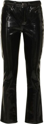 Straight leg patent leather pants