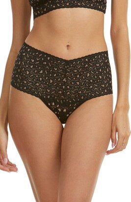 X-Dye Leopard Print Retro Lace Thong