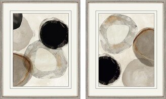 Paragon Picture Gallery Beige Rings Framed Art, Set of 2