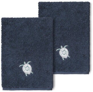 Ava Embellished Washcloth - Set of 2 - Midnight Blue