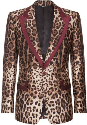 Leopard Print Single-Breasted Blazer