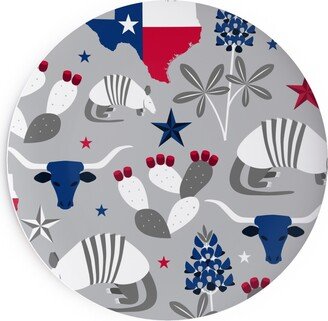 Salad Plates: Texas State Symbols - Silver Salad Plate, Multicolor