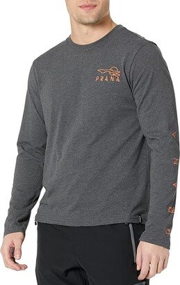 Owens Valley Long Sleeve Tee Standard Fit (Charcoal Heather) Men's Clothing