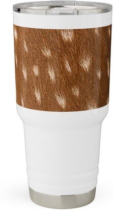 Travel Mugs: Bright Deer Hide- Brown Travel Tumbler, 30Oz, Brown