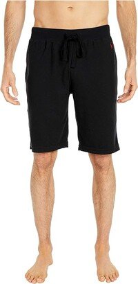 Midweight Waffle Sleep Shorts (Polo Black/RL2000 Red Pony Player) Men's Pajama