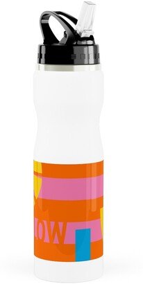 Photo Water Bottles: Birds Like Lemons Stainless Steel Water Bottle With Straw, 25Oz, With Straw, Pink