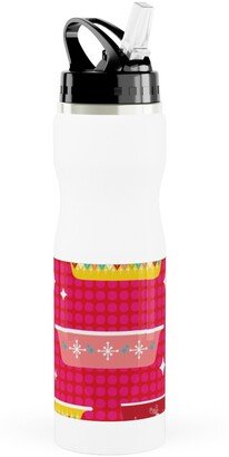 Photo Water Bottles: Christmas Dishes Stainless Steel Water Bottle With Straw, 25Oz, With Straw, Multicolor