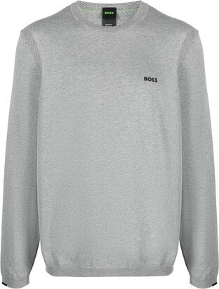 Logo-Print Cotton Blend Jumper