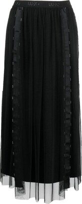 High-Waist Tulle Maxi Skirt