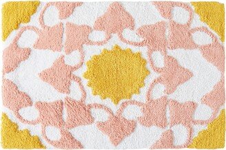 Lorena Cotton Bath Rug, 20 x 32 - Pink, Yellow
