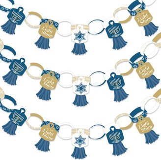 Big Dot Of Happiness Happy Hanukkah - 90 Chain Links & 30 Tassels Chanukah Paper Chains Garland 21 ft