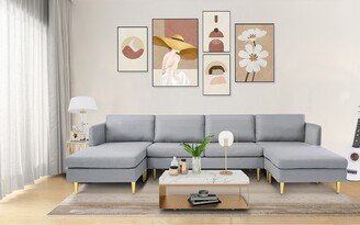 RASOO Modern Convertible Sectional Sofa Set with Chaise Lounge