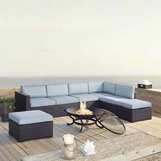 Crosley Furniture Biscayne Mist Brown Wicker and Steel 6-piece Outdoor Seating Set