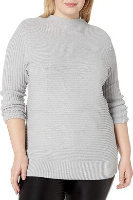 Women's Maeve Chic Mock Neck Long Sweater (Light Heather Grey) Women's Sweater